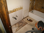 Hallway bath reconstruction in progress