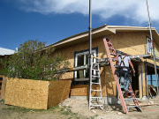 Fascia soffit started on garage