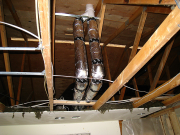 Furnace flue in attic