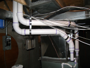 Furnace flue is changed to roof termination
