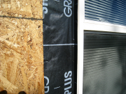 Old windows with no flanges are sealed with Vycor for better moisture control