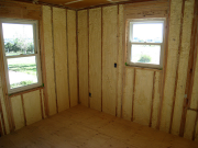 Laundry walls are sprayed with close cell foam for a good sealing system