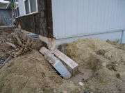 Sawcut at north wing wall