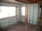 Kitchen nook walls are insulated with closed cell foam