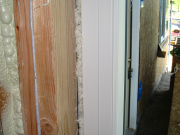 Framing around new windows sealed tight with foam
