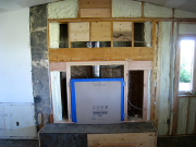 Fireplace is protected, blocks for TV installed