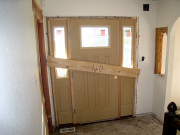 Front door is installed and blocked