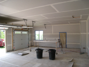 Garage drywall is taped