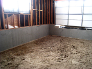 Old garage after dirt excavation