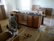 Gary working on kitchen cabinets