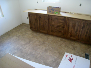 Tile and cabinets in the laundry room