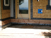 New deck ledger by living room