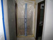 Zipper door is installed in hallway