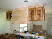 Kitchen range hood is framed