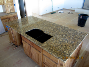 Kitchen granite is installed