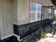 Windows are protected from stucco work