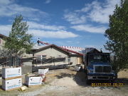 Roof shingles are delivered