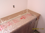 Countertops in laundry room are protected