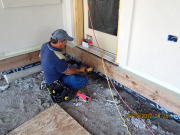 Cesar is installing ledger bolts