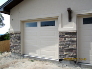 Stone and stucco are finished