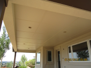 Deck soffit is painted to match stucco color