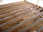 Deck joists are wrapped with vycor deck protector