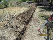 Trench for future power to shed