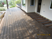 Trex decking is being installed
