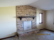 Fireplace stone is finished