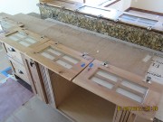 Glass installed in cabinet doors