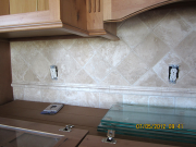 Kitchen tile backsplash is finished