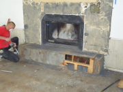 Remodel of existing hearth to new size