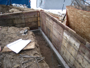 Foundation walls being formed