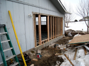 New wall between old and new garage