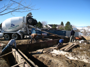 New garage foundation is being poured