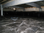 Plastic barrier in new crawl space is finished