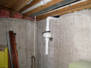 Radon fan is located in existing basement