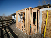 New taller kitchen nook walls are framed