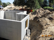 Foundation with waterproofing & drain complete