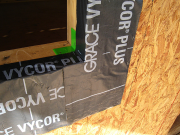 Green corners are used with Vycor flashing for excellent moisture control