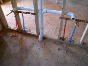 Pex water and drain lines in master bathroom