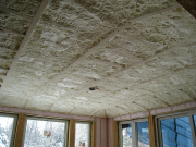 Dining room ceiling insulated with foam