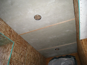 Entry soffit with Hardiboard