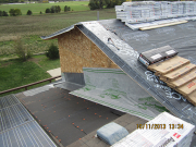 underlayment goes high on head wall for better moisture control