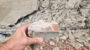 Concrete on existing brick