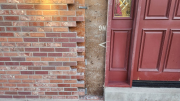 Brick removed to accommodate new entry door