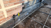Reinforcement drilled into foundation concrete