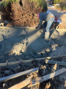 Placing concrete in ROW new walk