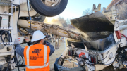 Concrete from Ready Mix truck to the pumper