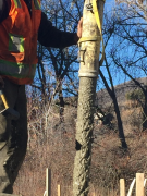 Concrete coming out pump line